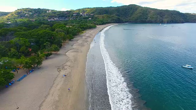 Playa Hermosa，瓜纳卡斯特，哥斯达黎加鸟瞰图视频下载