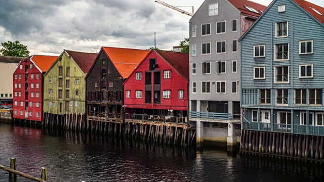 挪威特隆赫姆的城市景观视频下载
