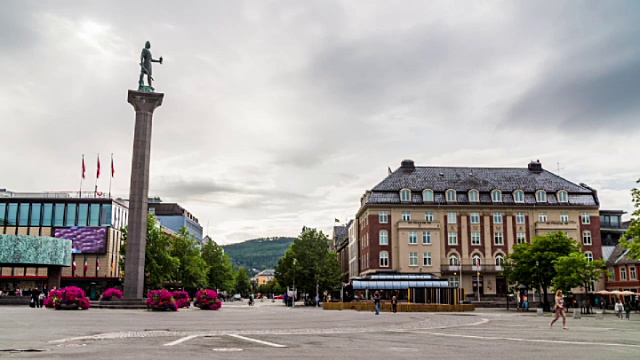 挪威的特隆赫姆城市广场视频下载