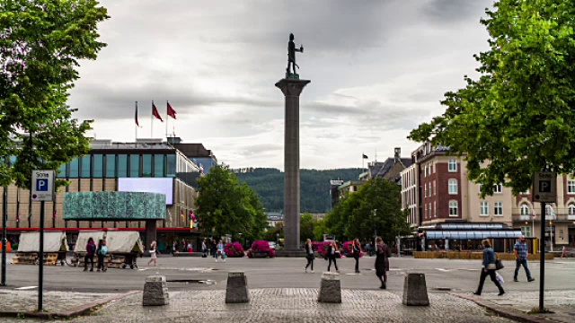 挪威的特隆赫姆城市广场视频下载