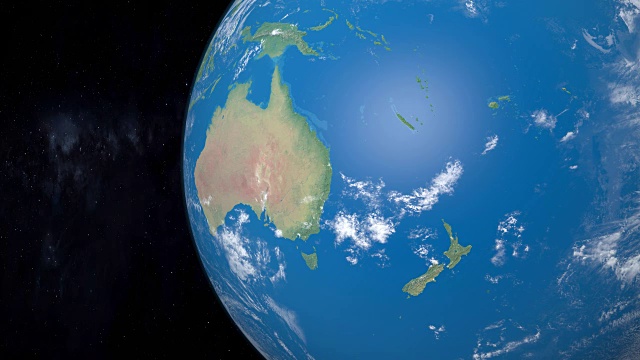 地球上的波利尼西亚、密克罗尼西亚和美拉尼西亚，从外太空看视频素材