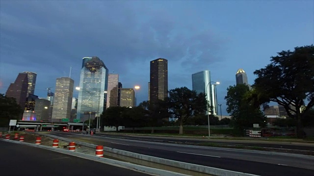 日落时分的休斯顿交通视频素材