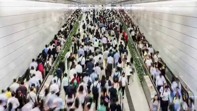 香港地铁在高峰时间的延时视频下载