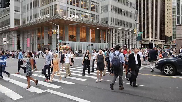 交通拥挤，美洲大道，曼哈顿-纽约市视频下载