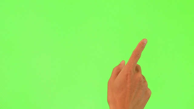 人的手触摸绿色屏幕视频下载