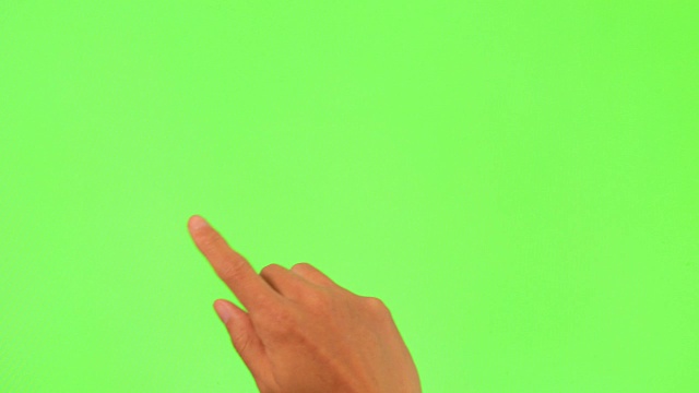 人的手触摸绿色屏幕视频下载