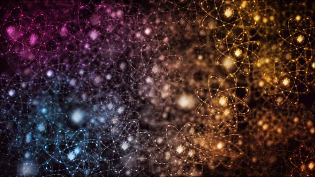 抽象的彩色原子运动背景视频素材