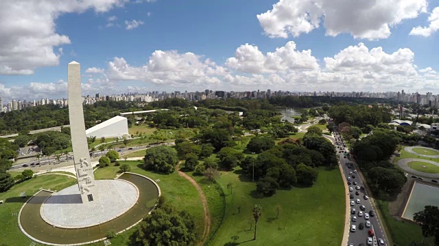 鸟瞰图Ibirapuera，圣保罗，巴西视频下载