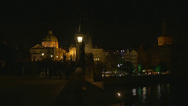 布拉格查理大桥之夜视频素材