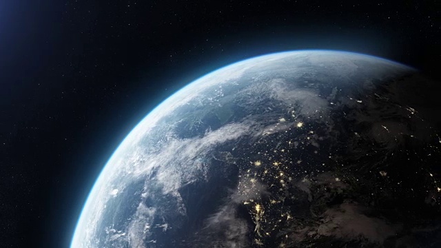 城市灯光下的地球卫星图视频下载