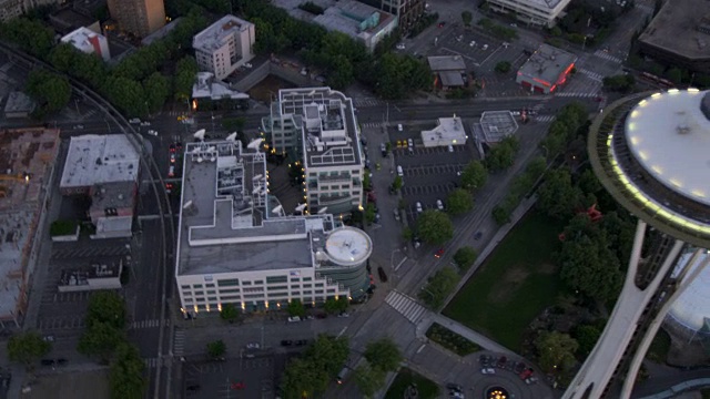美国西雅图市中心的航拍图视频素材