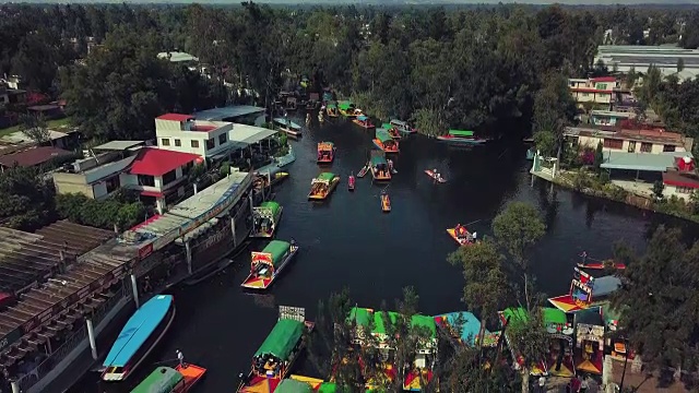 Xochimilco花园的着陆镜头视频素材