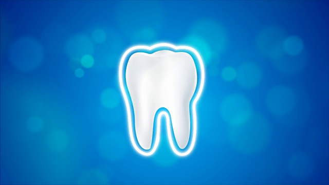 4K动画清洁和脏牙美白和保护光环健康口腔理念视频素材
