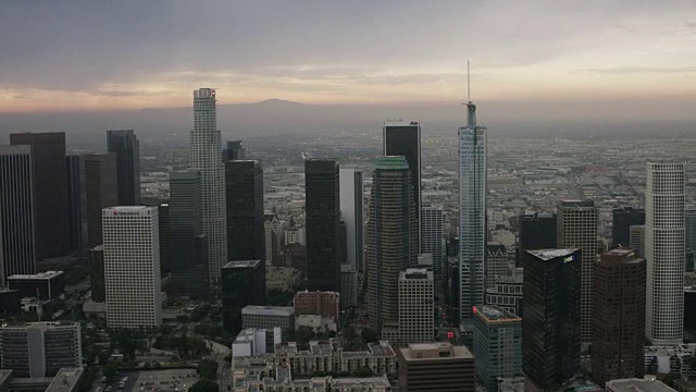 洛杉矶市区，CA早上的航拍视频素材
