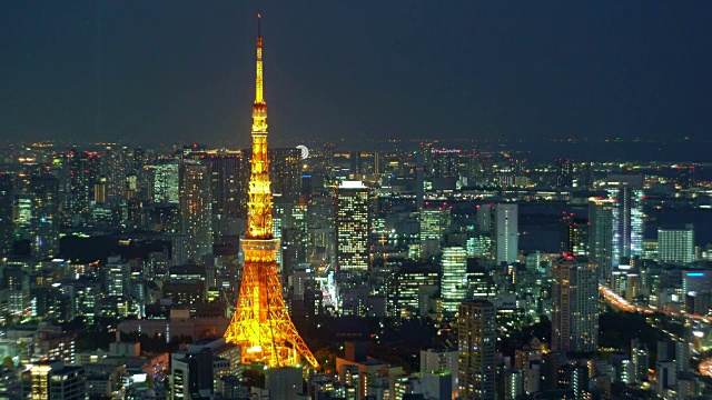 东京塔的空中夜景视频素材