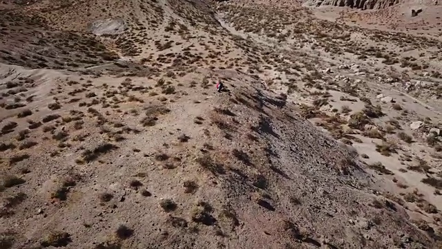 贫瘠的沙漠荒野中的荒山视频素材