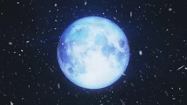 圣诞老人和驯鹿飞过月亮视频素材