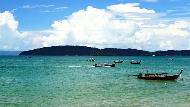 泰国安达曼海滩游船观光视频素材