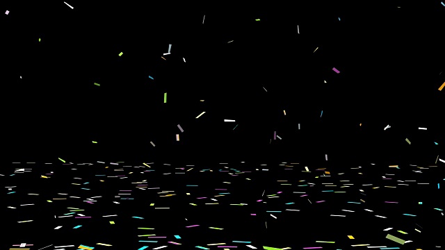 五彩纸屑落地- 4K动画视频素材