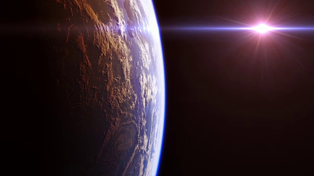 美丽的行星地球从太空。4K。无缝循环。视频素材