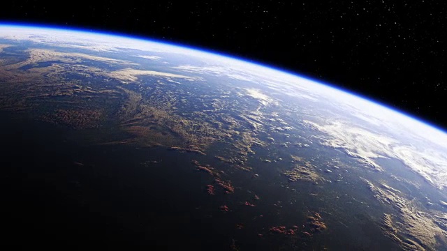 从太空看地球的惊人景象。超高清，4K。3840 x2160。无缝循环。视频素材