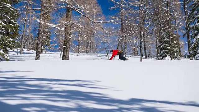 转,落下,滑雪板,身体活动视频素材