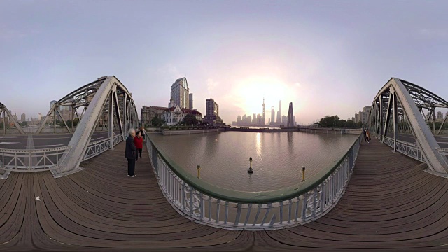 360 VR，外白渡桥，浦东天际线视频下载