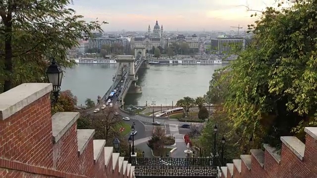 布达佩斯索道上的景色视频下载