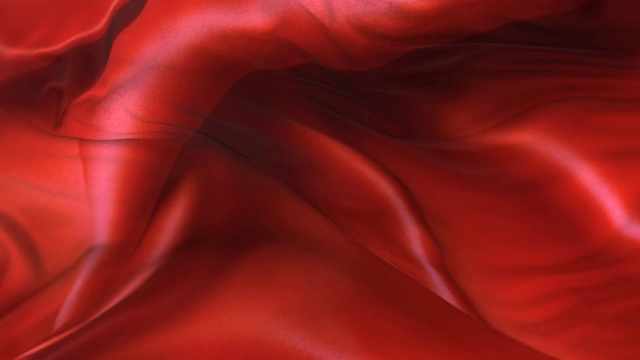 红布或丝质旗帜迎风飘扬，呈缓慢的环状视频素材