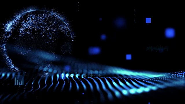 数字网络空间的未来主义背景，蓝色视频素材