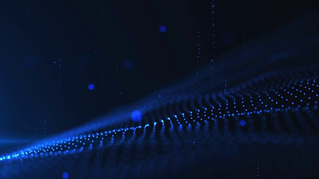 波和粒子背景，蓝色视频素材