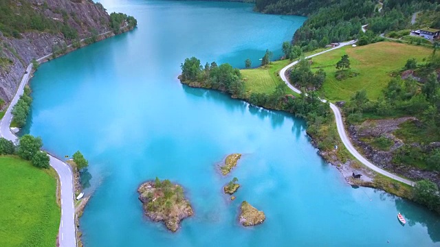 洛瓦内特湖美丽的自然挪威。视频素材
