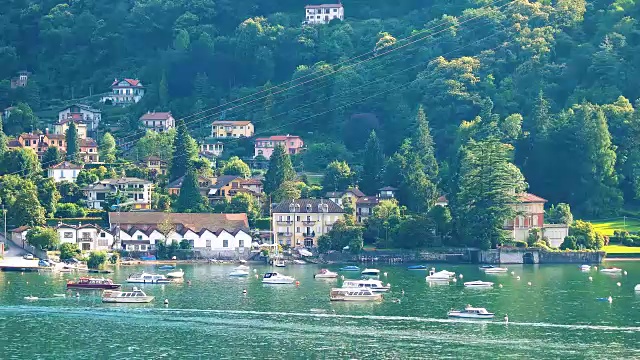 意大利一个湖边的小镇。视频素材