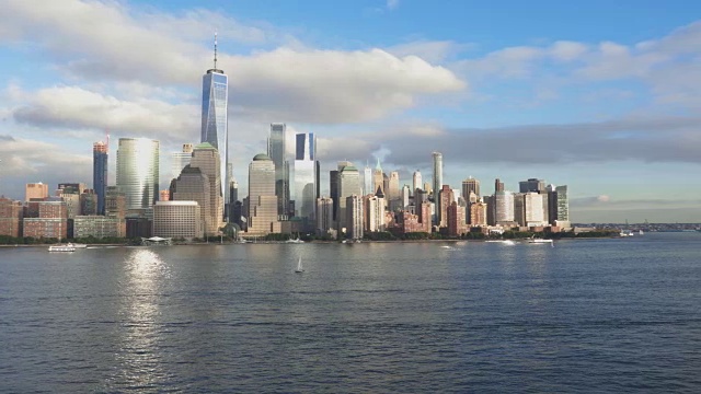 纽约曼哈顿下城日落时的4K平移视频视频素材