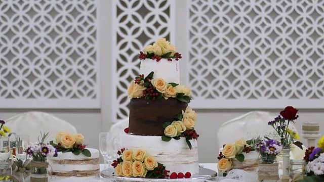 漂亮美味的婚礼蛋糕视频素材