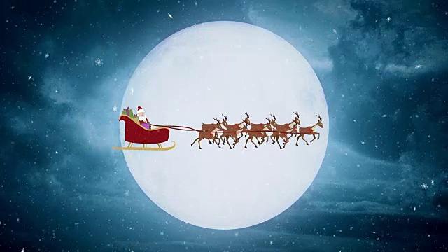 会飞的圣诞老人视频素材