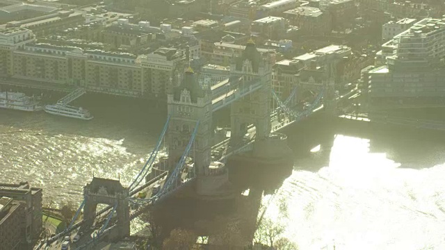 英国伦敦塔桥鸟瞰图视频下载