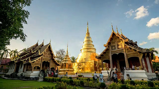 寺，清迈，泰国时间流逝。视频素材