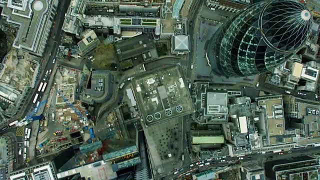 从空中俯瞰伦敦小黄瓜大厦视频下载