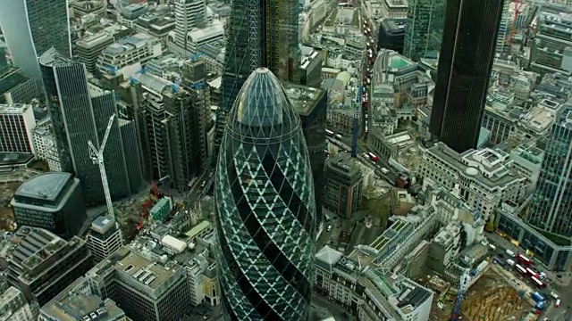 小黄瓜摩天大楼鸟瞰图英国伦敦视频下载