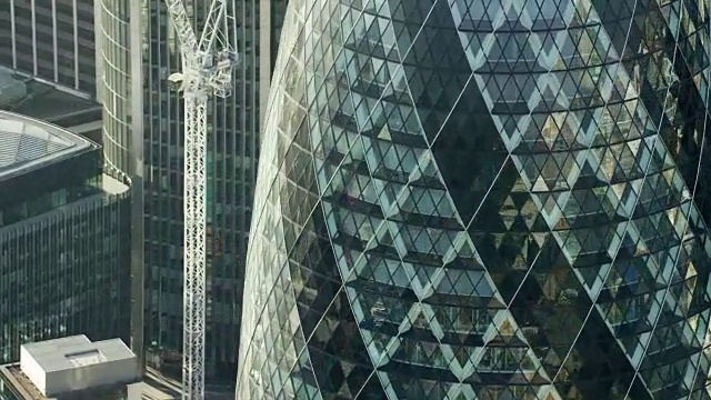 小黄瓜建筑和摩天大楼鸟瞰图伦敦视频下载