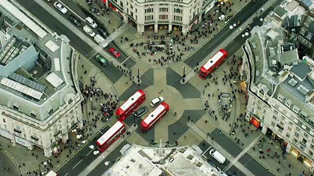 鸟瞰图周围的牛津广场伦敦视频素材
