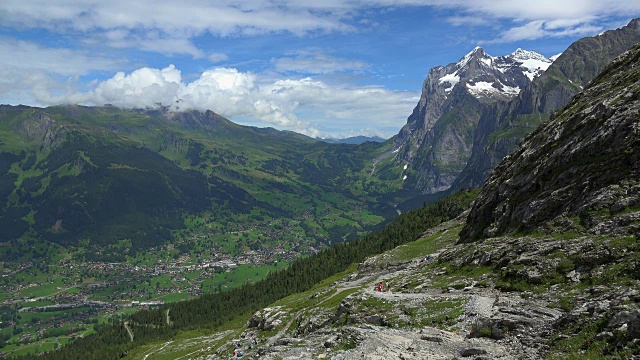 从Eiger小道到Grindelwald和Wetterhorn, berese阿尔卑斯山，瑞士，欧洲视频素材