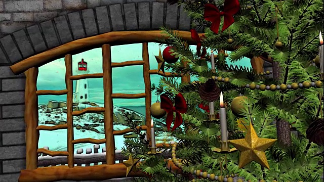 佩吉湾的圣诞窗景视频下载