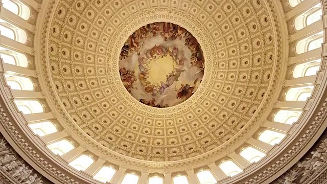 美国国会大厦圆形大厅托马斯杰弗逊雕像，华盛顿，DC - 4k/超高清视频下载
