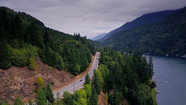 奥林匹克半岛高速公路-鸟瞰图视频素材