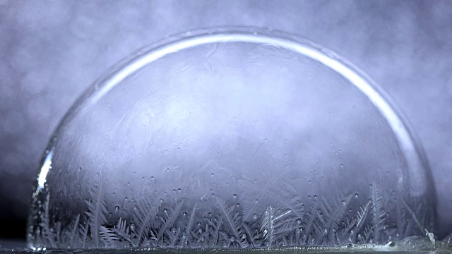 冰冻泡泡，寒假背景视频素材
