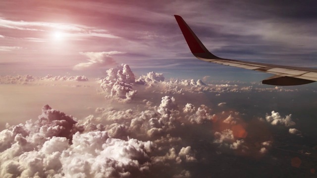 飞机上的日落天空视频素材