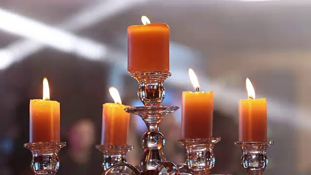 装饰蜡烛，新年，圣诞，新年装饰品，新年聚会视频素材
