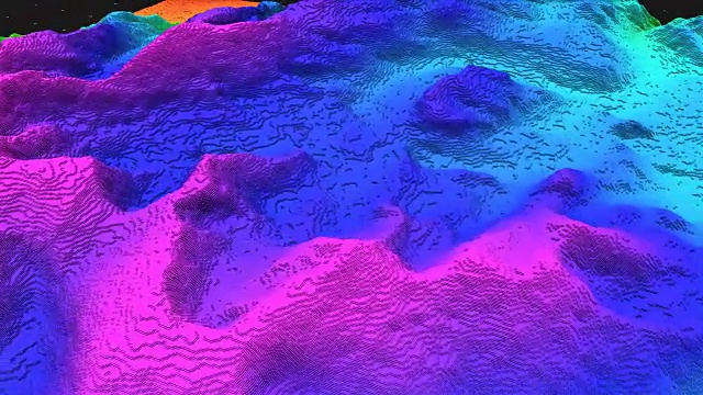 一个土壤切片的3d渲染，山孤立在黑暗的背景。视频下载